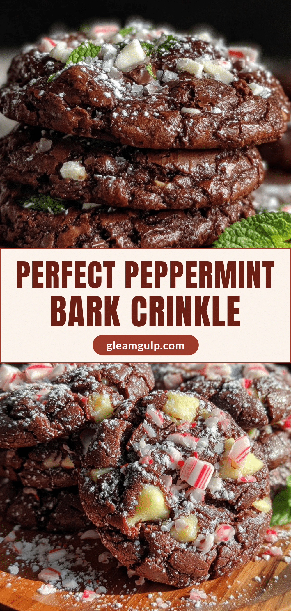 peppermint bark crinkle cookies recipe