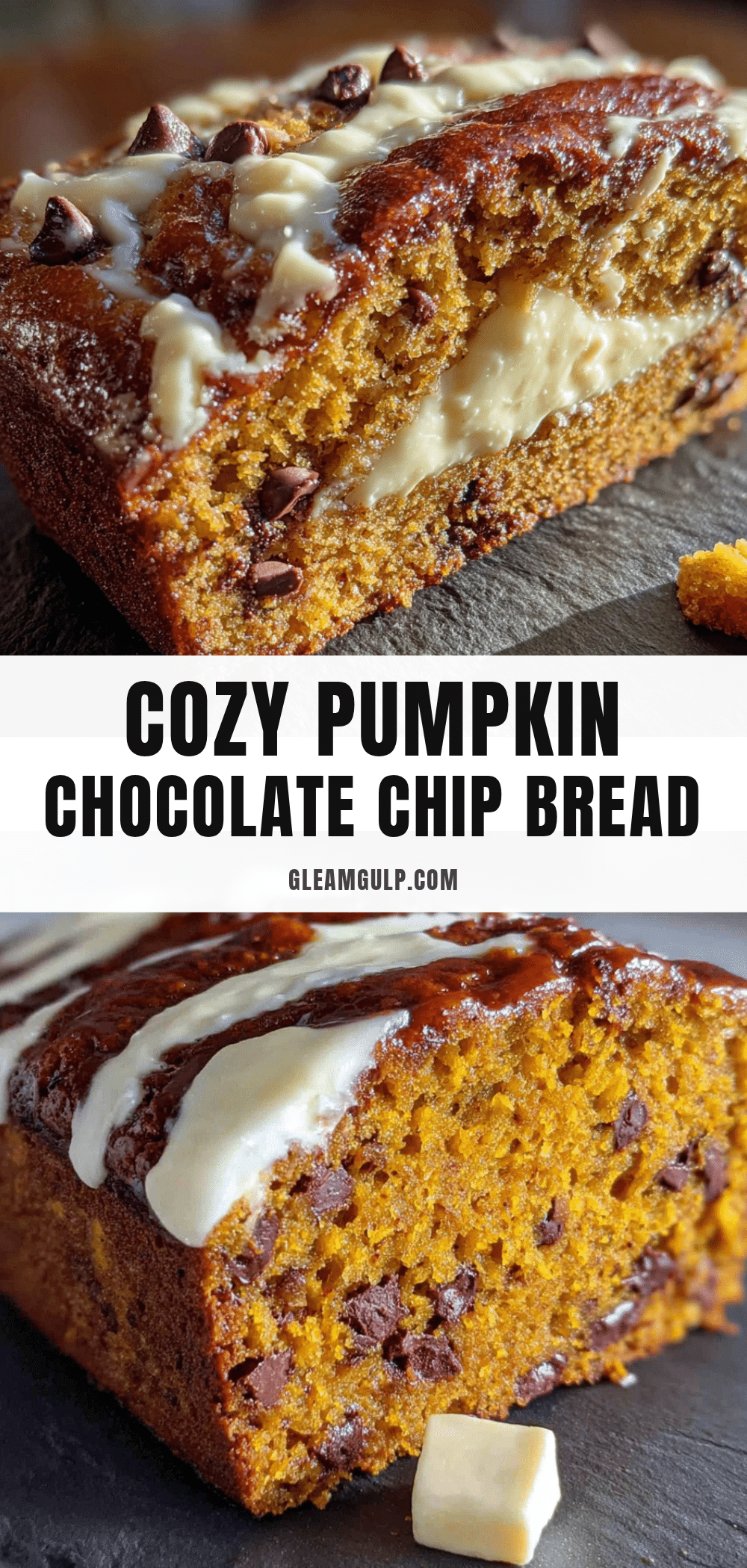 pumpkin chocolate chip bread with cream cheese swirl recipe