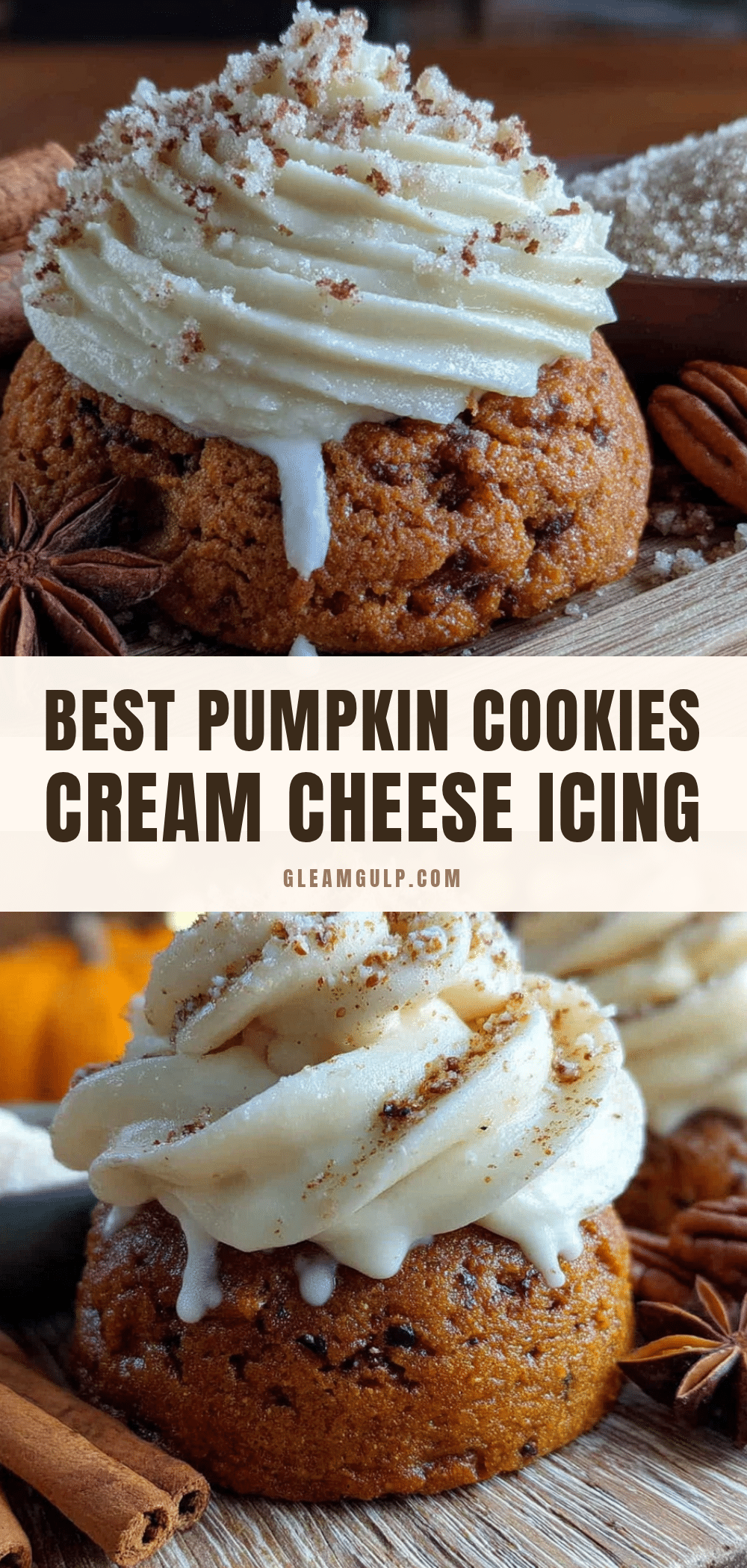 pumpkin cookies with cream cheese icing recipe