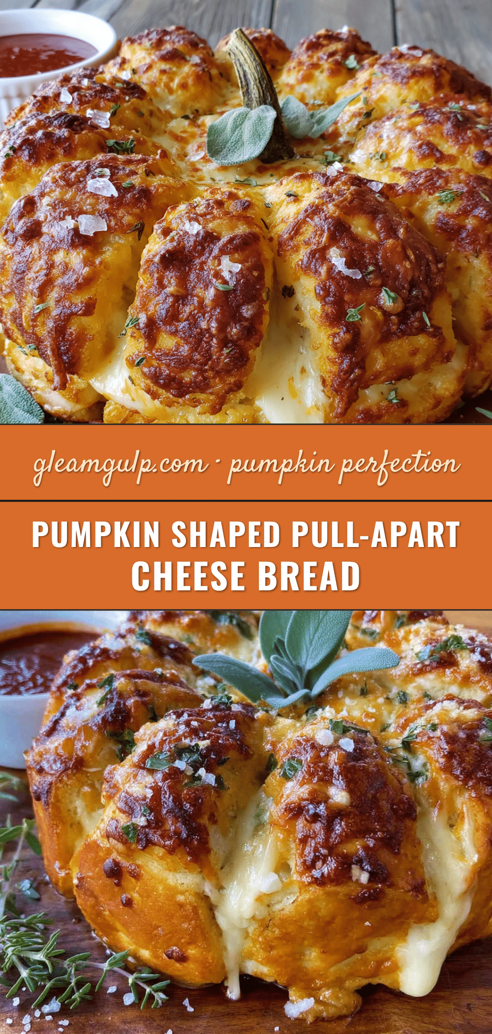 pumpkin shaped pull apart cheese bread recipe