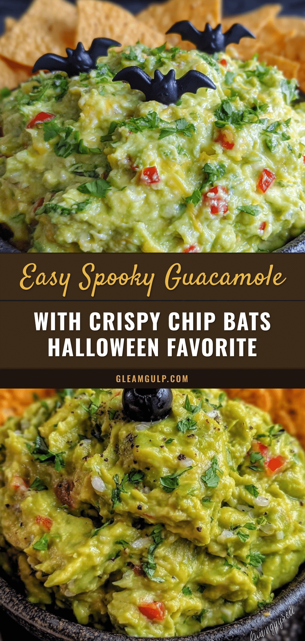 spooky guacamole with chip bats recipe
