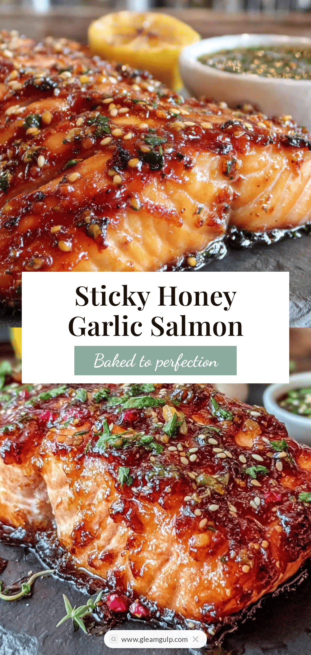 sticky honey garlic baked salmon recipe