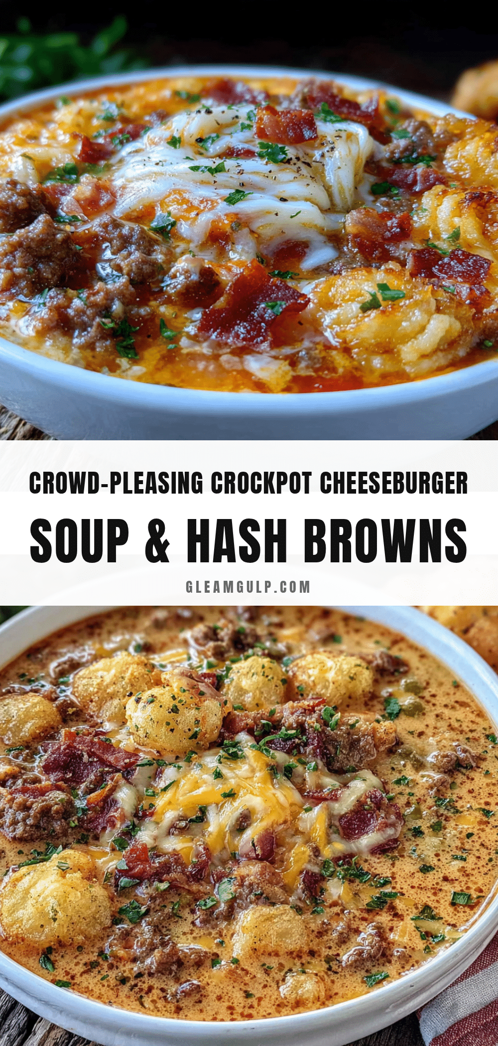 crowd-pleasing crockpot cheeseburger soup with hash browns recipe