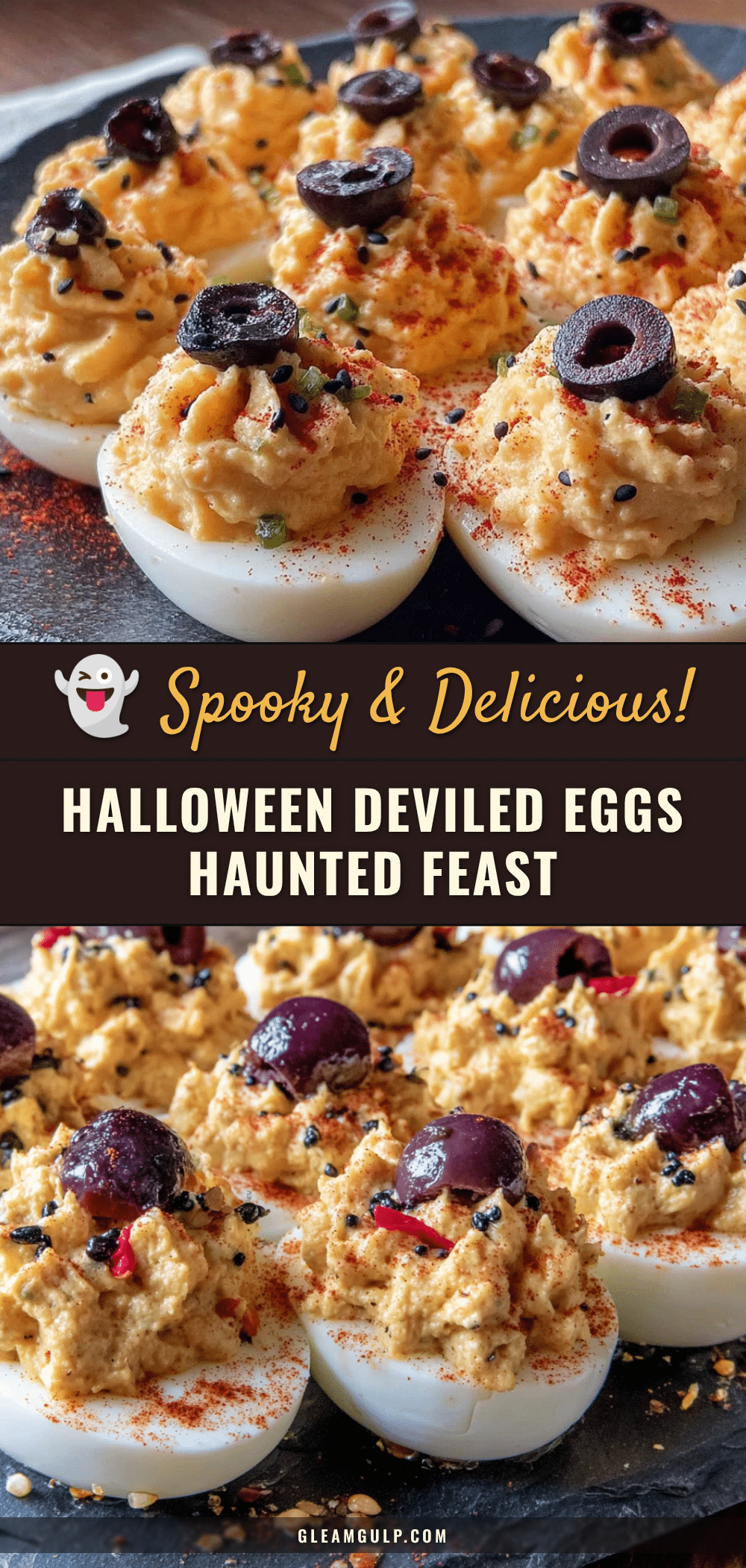 Spooky Halloween Deviled Eggs recipe