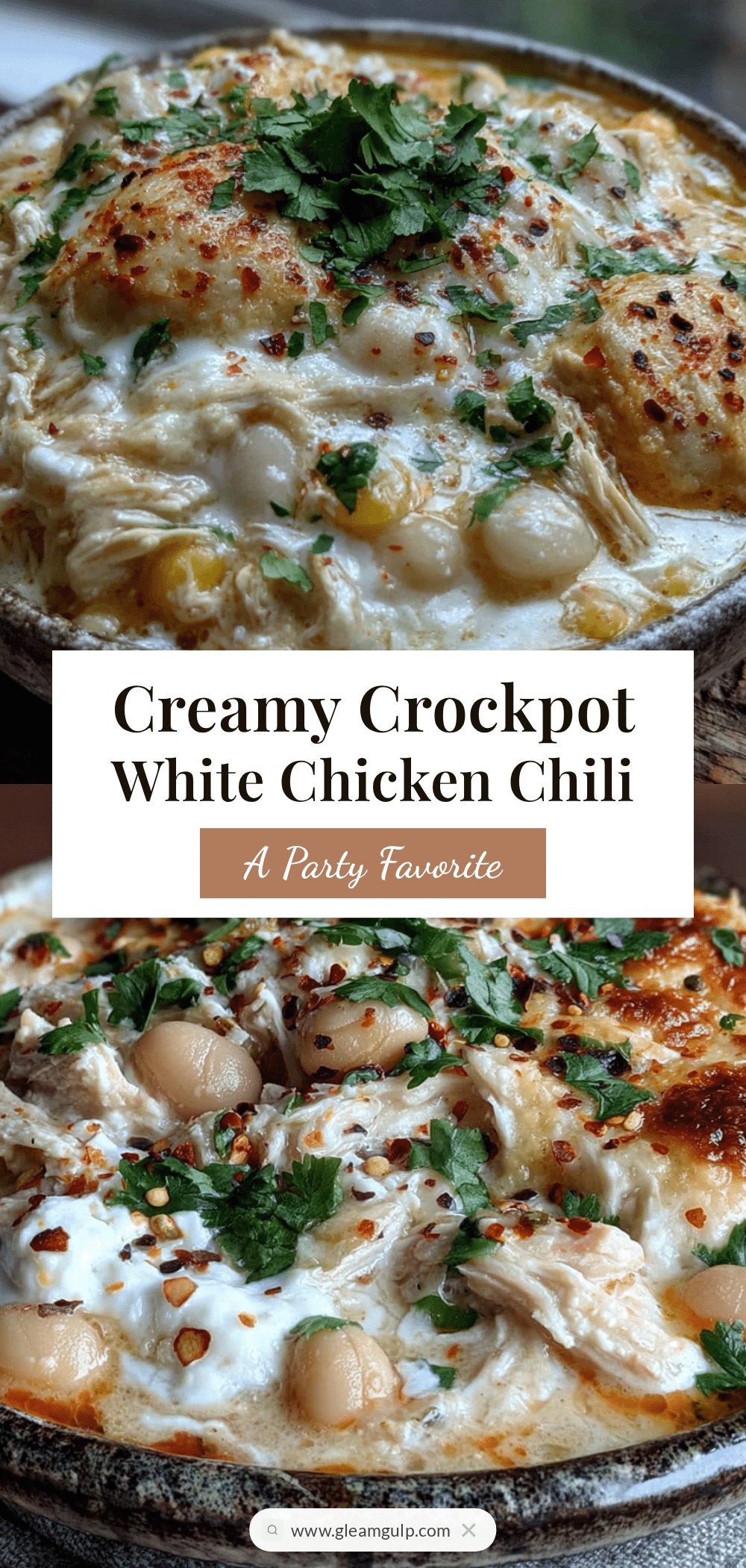 Creamy Crockpot White Chicken Chili recipe