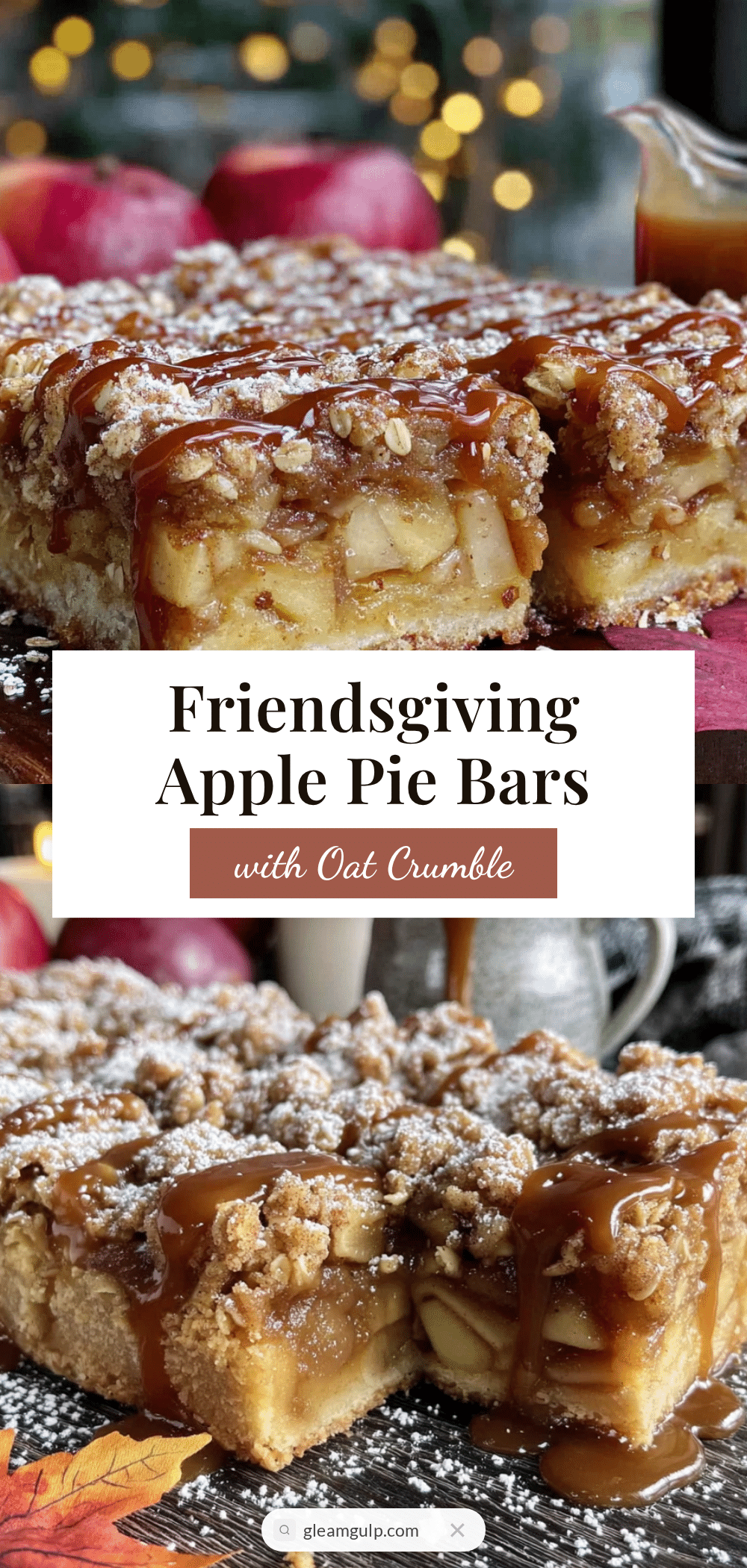 Lighter Friendsgiving Apple Pie Bars with Oat Crumble recipe