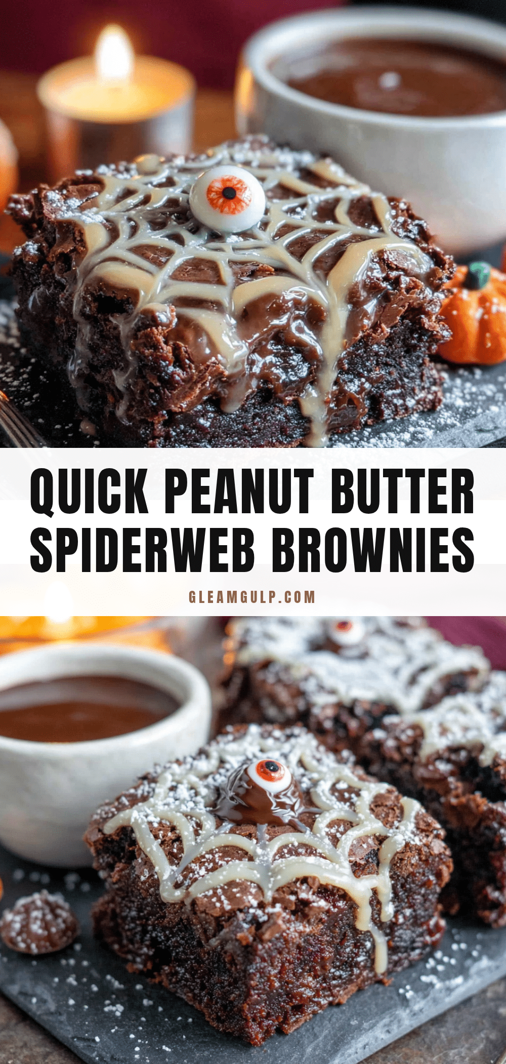 peanut butter spiderweb brownies recipe